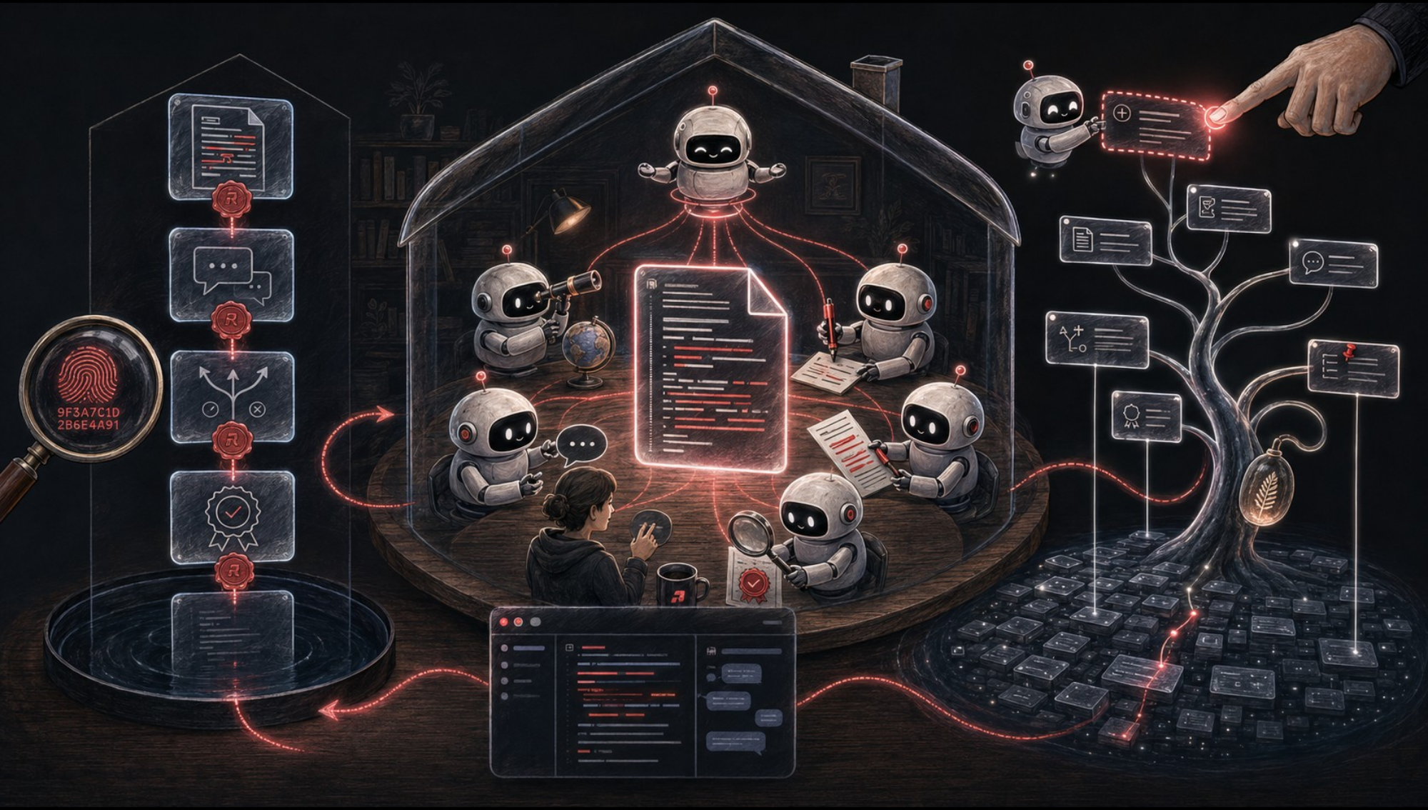 Redline — a document-based IDE where a team of agents reviews a plan at the center of the workspace